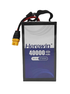 18S1P 40000mAh Herewin Soft Pack Drone Battery Pack 68.4V 30C Спрейер АВС батарея
