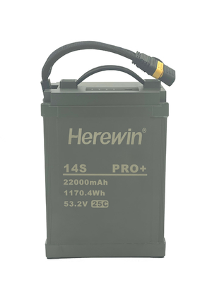 Herewin 14S1P Pro+ 22000mAh 25C разрядный распылитель БПЛА батарея 53.2V с алюминиевым сплавом